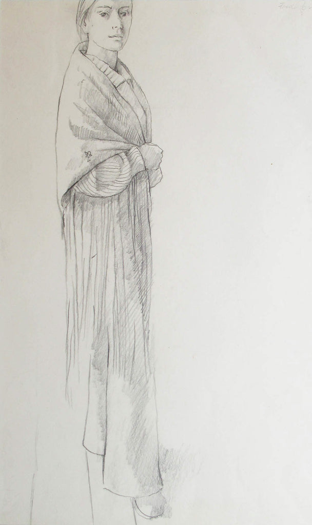 Fred Ross, OC, RCA artwork 'Standing figure with shawl' at Gallery78 Fredericton, New Brunswick