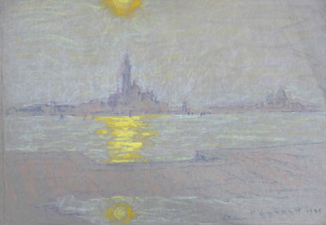 Joseph Plaskett, OC artwork 'Afternoon Sun over San Georgio, Venice' at Gallery78 Fredericton, New Brunswick