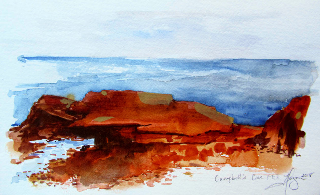 Danielle Hogan artwork 'Campbell's Cove Rocks, PEI' at Gallery78 Fredericton, New Brunswick
