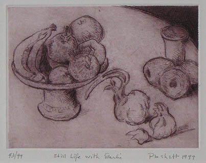 Joseph Plaskett, OC artwork 'Still Life With Garlic' at Gallery78 Fredericton, New Brunswick