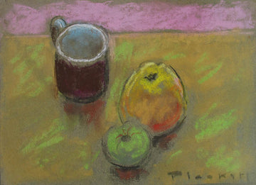 Joseph Plaskett, OC, RCA artwork 'Untitled (Still Life with Mug and Fruit II)' at Gallery78 Fredericton, New Brunswick