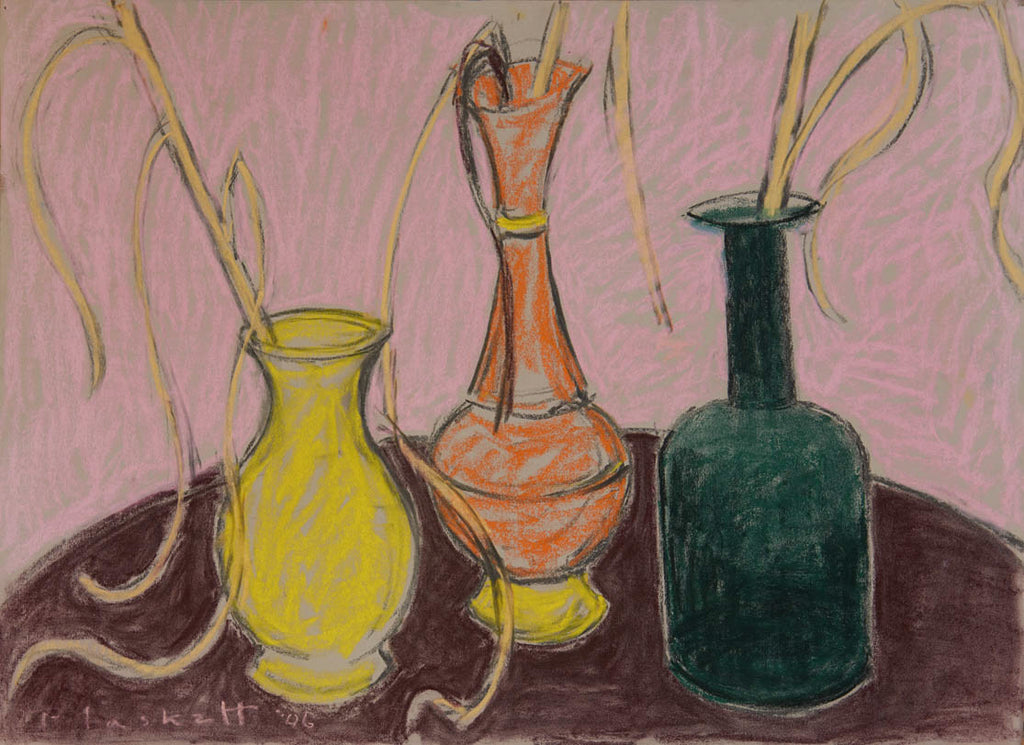 Joseph Plaskett, OC artwork 'Three Vases Holding Bulrushes' at Gallery78 Fredericton, New Brunswick
