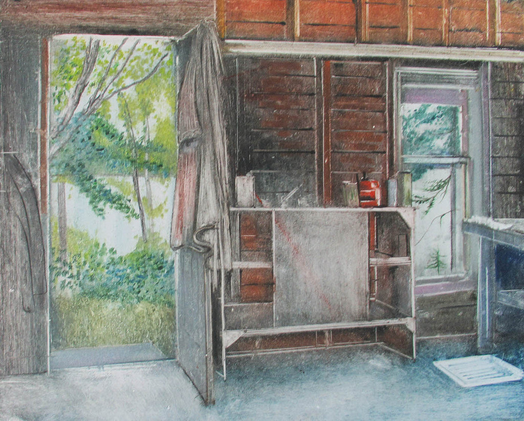 Francis Wishart artwork 'Untitled (Cabin Interior)' at Gallery78 Fredericton, New Brunswick