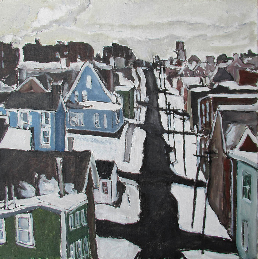 R.F.M. McInnis artwork 'West Side Houses' at Gallery78 Fredericton, New Brunswick