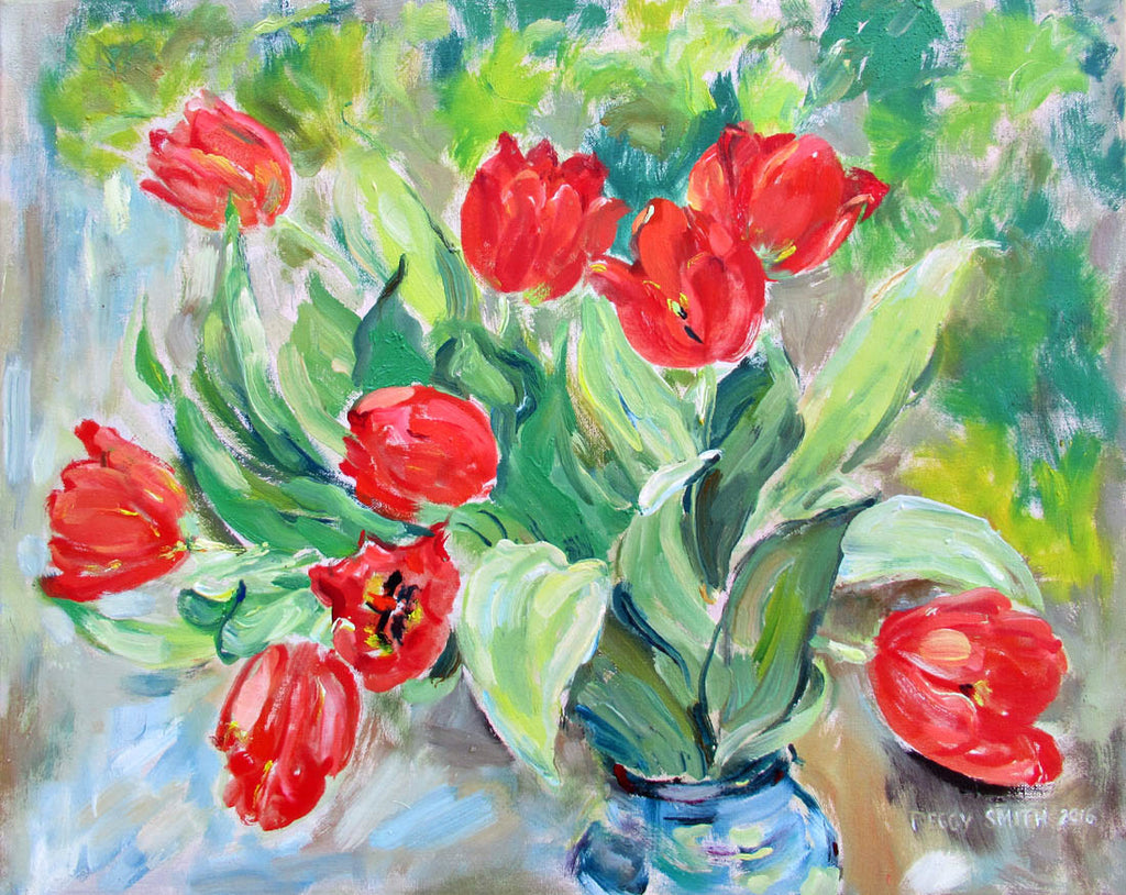 Peggy Smith artwork 'Tulips Freestyle' at Gallery78 Fredericton, New Brunswick