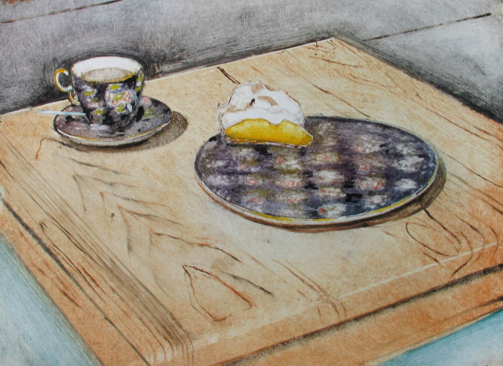 Francis Wishart artwork 'Untitled (Pie and Tea)' at Gallery78 Fredericton, New Brunswick