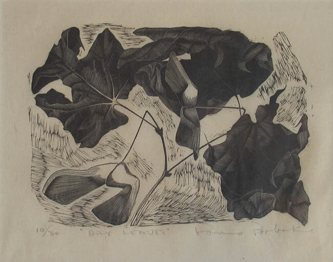 Bruno Bobak, OC, RCA artwork 'Dry Leaves' at Gallery78 Fredericton, New Brunswick