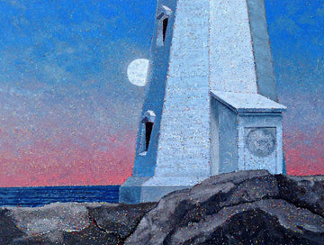 Steven Rhude artwork 'Moon and Lighthouse' at Gallery78 Fredericton, New Brunswick