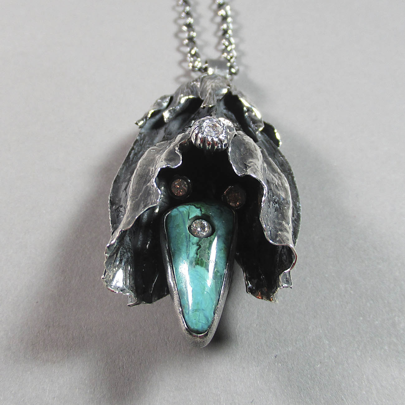 Anne Fillmore Original Artwork by Ann Fillmore 'Pinched Loop Chain Open Pod Necklace ...