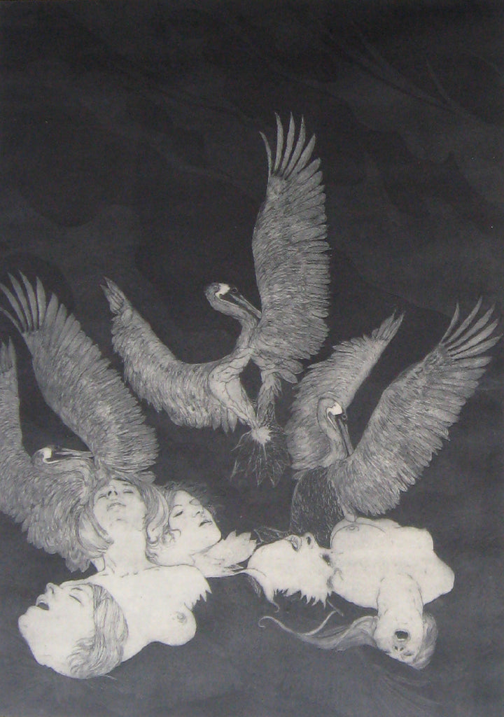 David  Silverberg, RCA artwork 'Pelicans (Peruvian Series)' at Gallery78 Fredericton, New Brunswick
