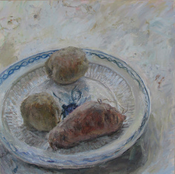 Stephen May artwork 'Potatoes on a Plate' at Gallery78 Fredericton, New Brunswick
