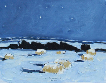 R.F.M. McInnis artwork 'Untitled (Winter Hay Bales)' at Gallery78 Fredericton, New Brunswick