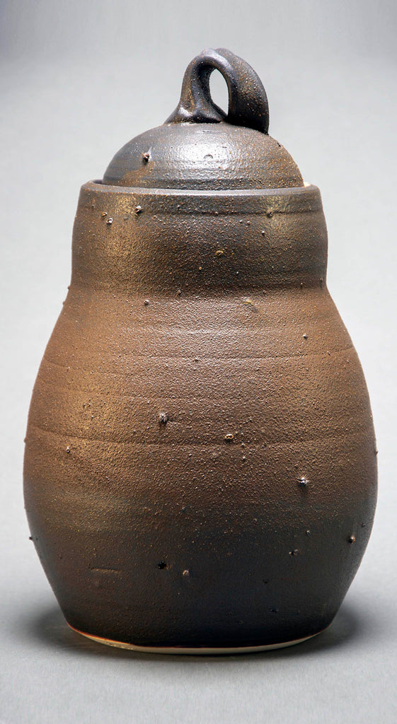 Liz Demerson artwork 'Black Wood Ash Urn with Granite Inclusions' at Gallery78 Fredericton, New Brunswick