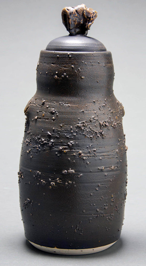Liz Demerson artwork 'Lumpy Ash Urn (with rock inclusions and overlay)' at Gallery78 Fredericton, New Brunswick
