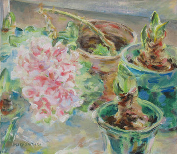 Peggy Smith artwork 'Amarylisses & Pink Geranium' at Gallery78 Fredericton, New Brunswick