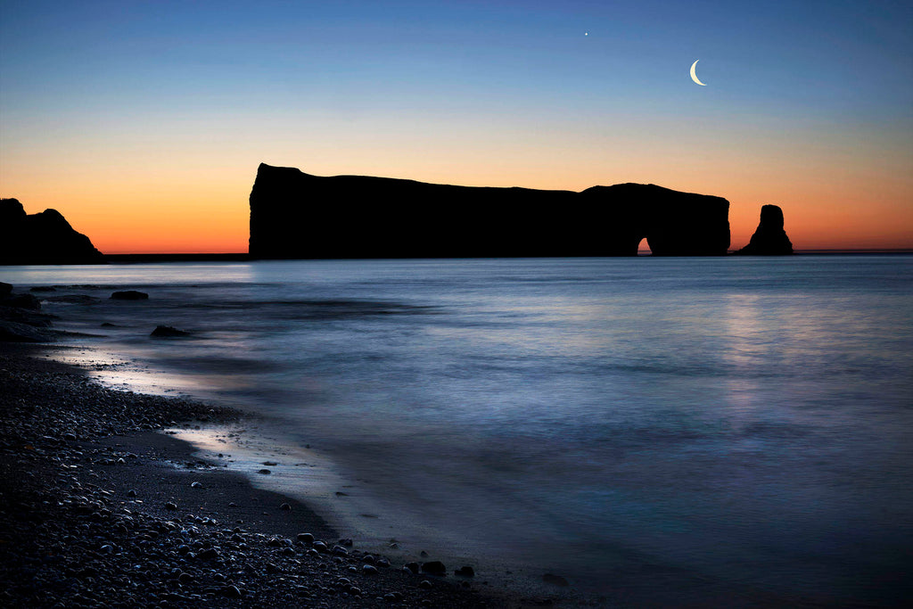 James Wilson artwork 'Percé Rock (With Moon and Venus)' at Gallery78 Fredericton, New Brunswick