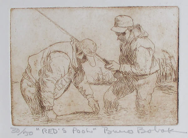 Bruno Bobak, OC, RCA artwork 'Red's Pool' at Gallery78 Fredericton, New Brunswick