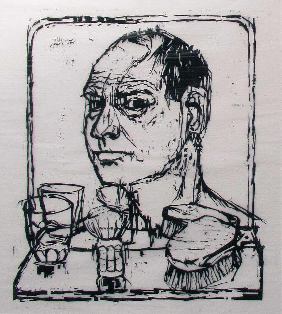 Bruno Bobak, OC, RCA artwork 'Self Portrait' at Gallery78 Fredericton, New Brunswick