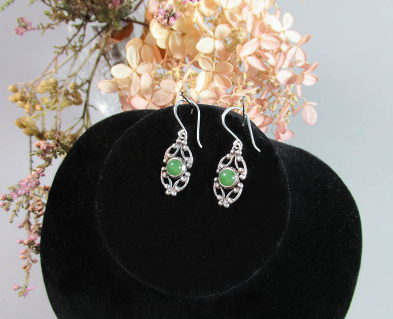 Laura Boudreau artwork 'Valeria Collection: Nephrite Jade Earrings' at Gallery78 Fredericton, New Brunswick