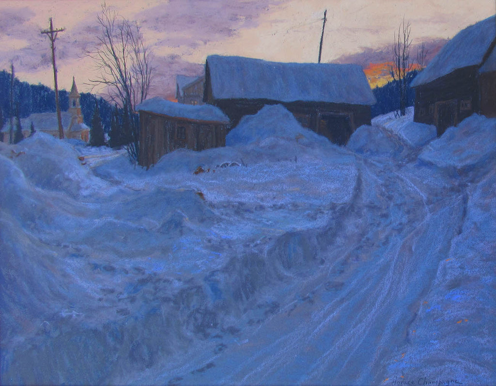 Horace Champagne artwork 'Paths and Footprints in the Snow' at Gallery78 Fredericton, New Brunswick