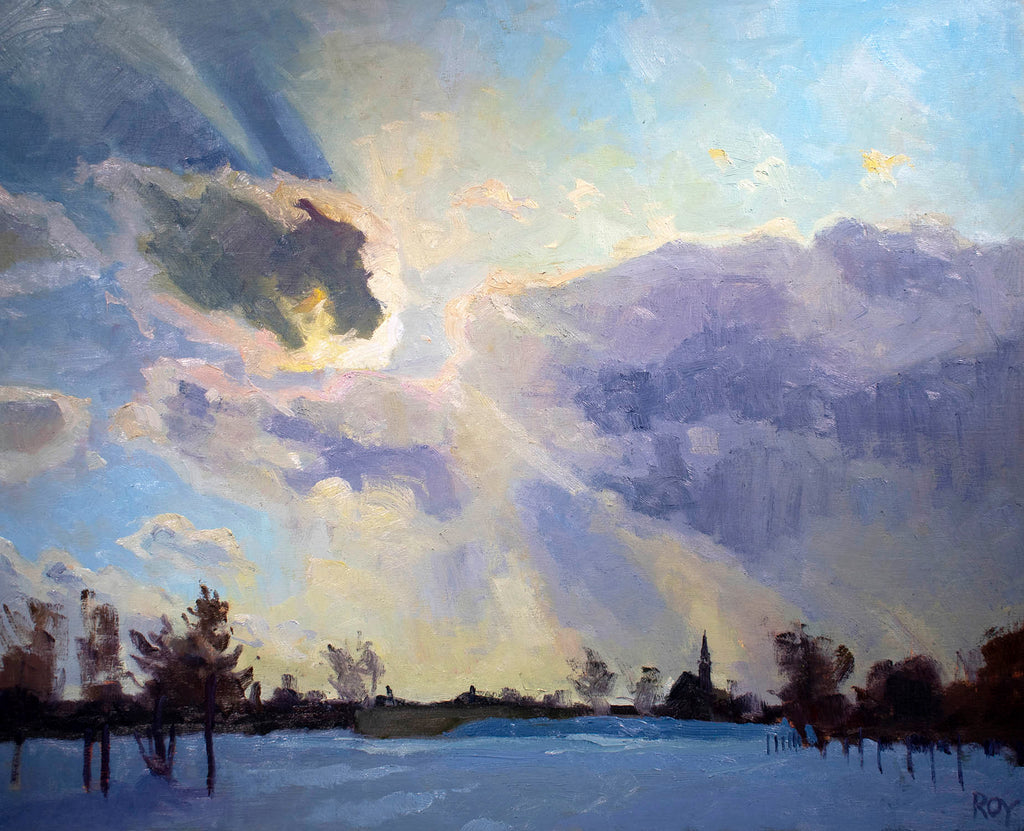 Réjean Roy artwork 'Behind the Clouds' at Gallery78 Fredericton, New Brunswick