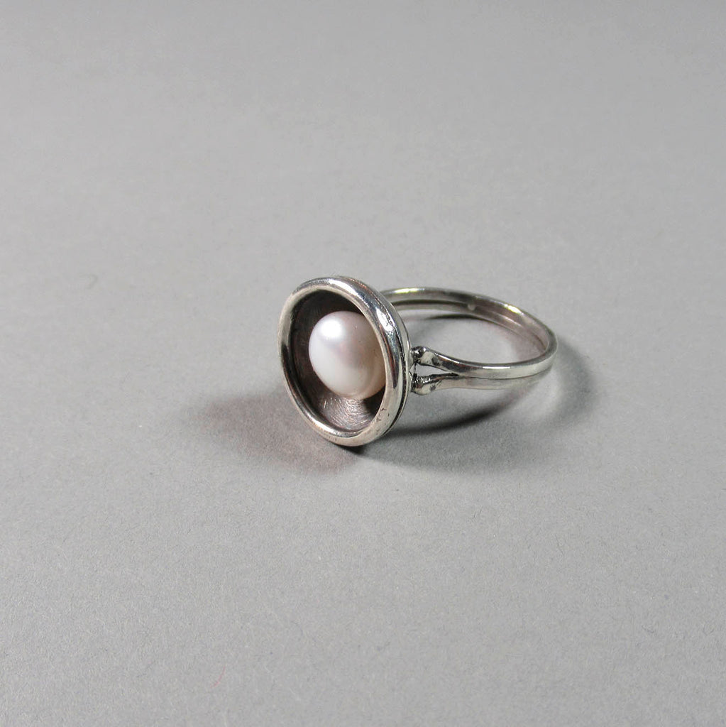 Kathryn Cronin artwork 'Split Band Ring with Pearl' at Gallery78 Fredericton, New Brunswick