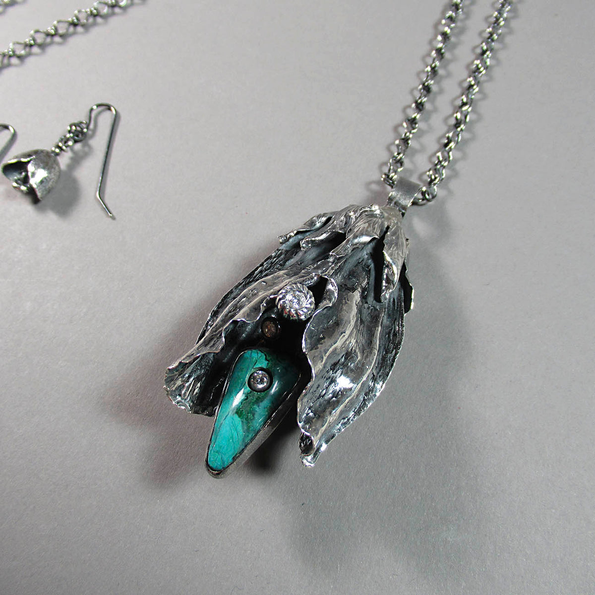 Original Artwork by Ann Fillmore 'Pinched Loop Chain Open Pod Necklace ...