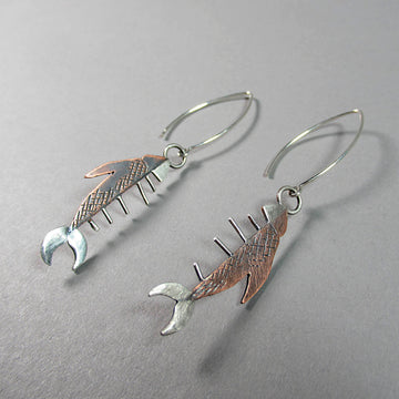 Jasmine Williams artwork 'Fishy Production Earrings' at Gallery78 Fredericton, New Brunswick