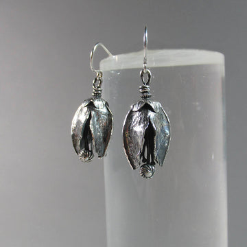 Ann Fillmore artwork 'Small Stretched Open Pod Earrings' at Gallery78 Fredericton, New Brunswick