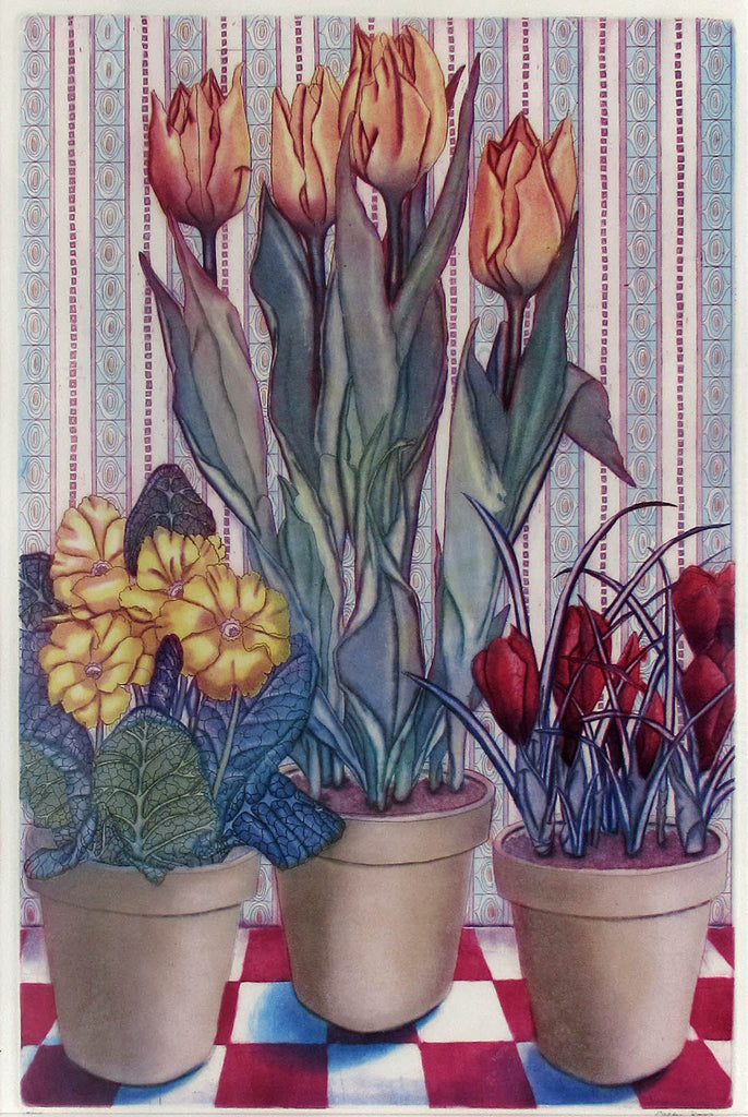 Cathy Ross artwork 'untitled (Three Flower Pots)' at Gallery78 Fredericton, New Brunswick