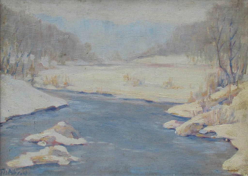 Frank Allison artwork 'Untitled (Winter Landscape)' at Gallery78 Fredericton, New Brunswick