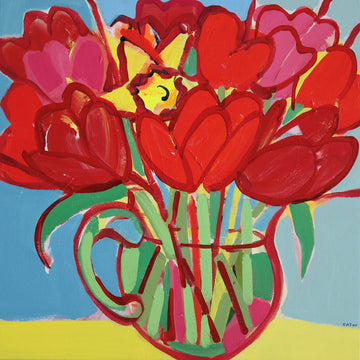 Alexandrya Eaton artwork 'Ruby Tulips' at Gallery78 Fredericton, New Brunswick