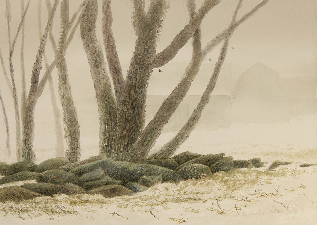 David McKay artwork 'Three Crows in the March Fog' at Gallery78 Fredericton, New Brunswick