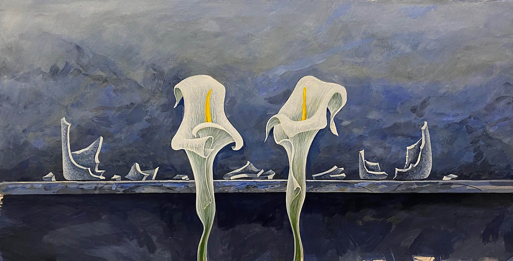 William Forrestall artwork 'Two Lilies and Shards' at Gallery78 Fredericton, New Brunswick
