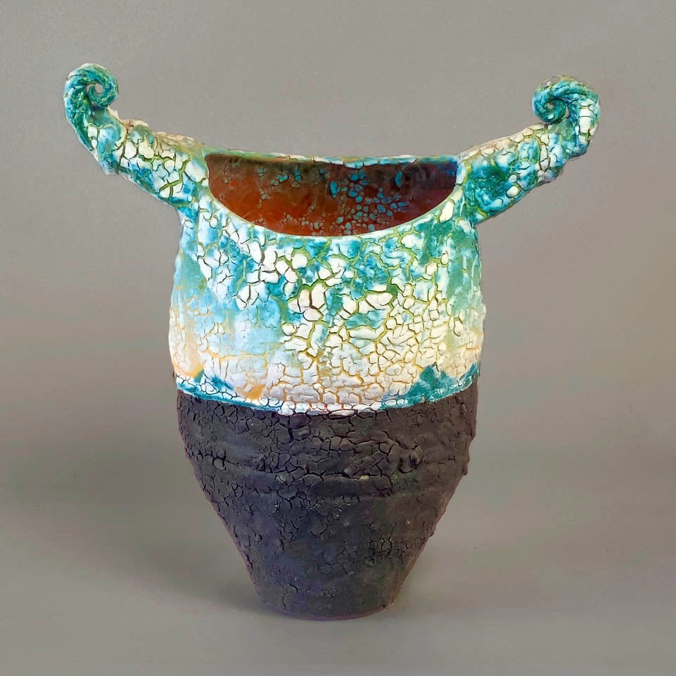 Peter Powning artwork 'Crusty Horned Vase' at Gallery78 Fredericton, New Brunswick