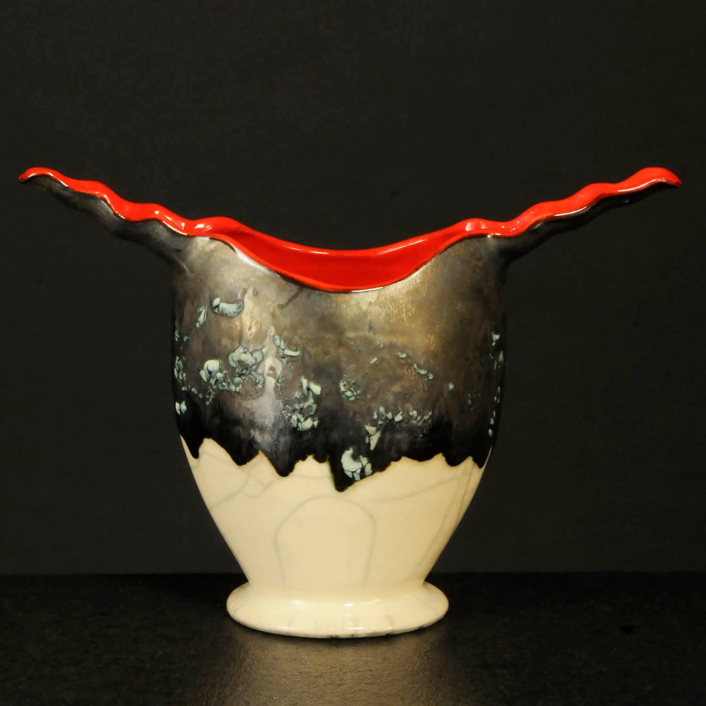 Peter Powning artwork 'Red Riffle Vessel' at Gallery78 Fredericton, New Brunswick