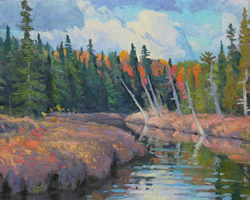 Réjean Roy artwork 'Fall Canoe Route' at Gallery78 Fredericton, New Brunswick