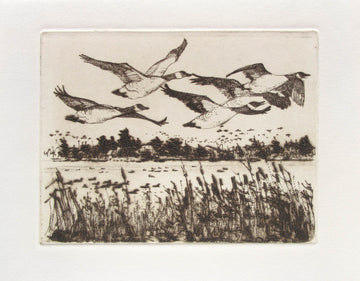 Bruno Bobak artwork 'Untitled (Geese Flying)' at Gallery78 Fredericton, New Brunswick