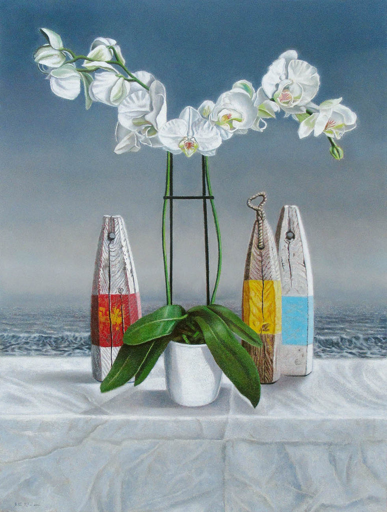 Steven Rhude artwork 'Orchid with Three Buoys' at Gallery78 Fredericton, New Brunswick