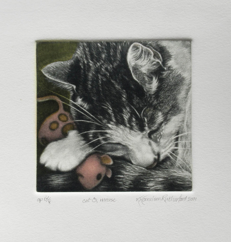 Kath Kornelsen Rutherford artwork 'Cat & Mouse' at Gallery78 Fredericton, New Brunswick