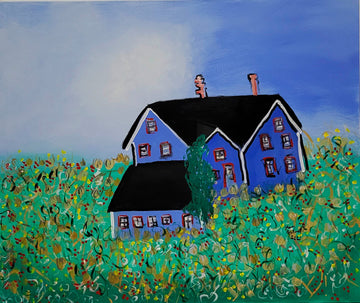 Yvon Gallant artwork 'La maison ancestral de Bélonie et Victorine Bourque' at Gallery78 Fredericton, New Brunswick