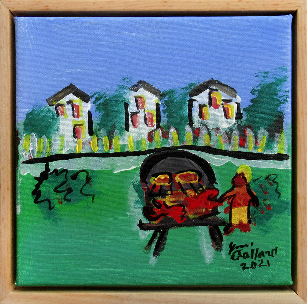 Yvon Gallant artwork 'Y fait chaud août 420 - #3 BBQ homard moncton N.B.' at Gallery78 Fredericton, New Brunswick