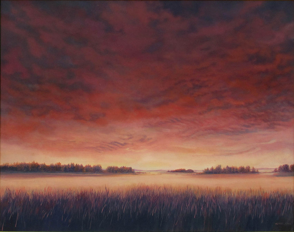 Vicki MacLean artwork 'Red Sky at Night' at Gallery78 Fredericton, New Brunswick