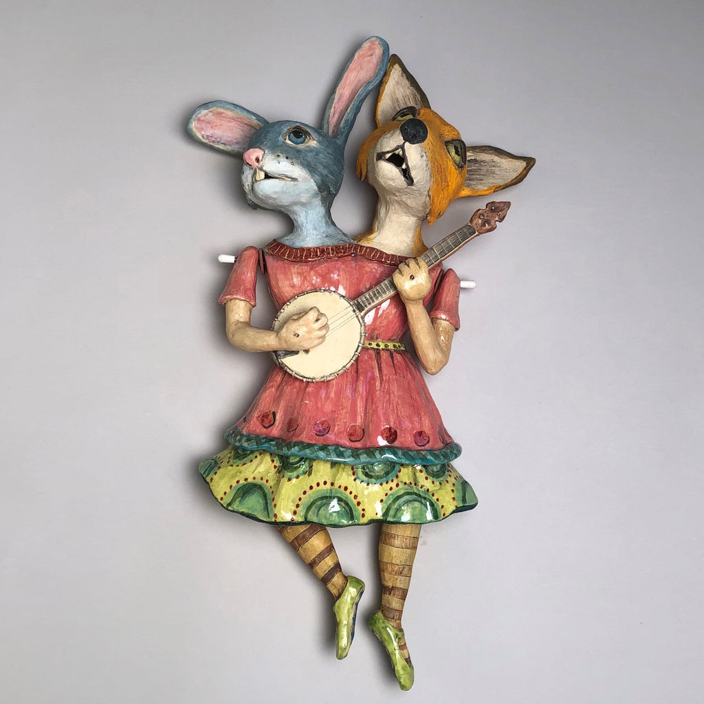 Teresa Bergen artwork 'Two Headed Banjo Player' at Gallery78 Fredericton, New Brunswick