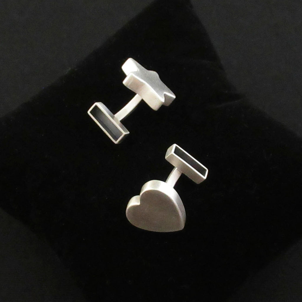 Min Peng artwork 'Star and Heart Cuff Links' at Gallery78 Fredericton, New Brunswick