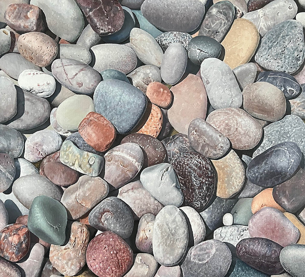 Herzl Kashetsky artwork 'Beach Stones' at Gallery78 Fredericton, New Brunswick