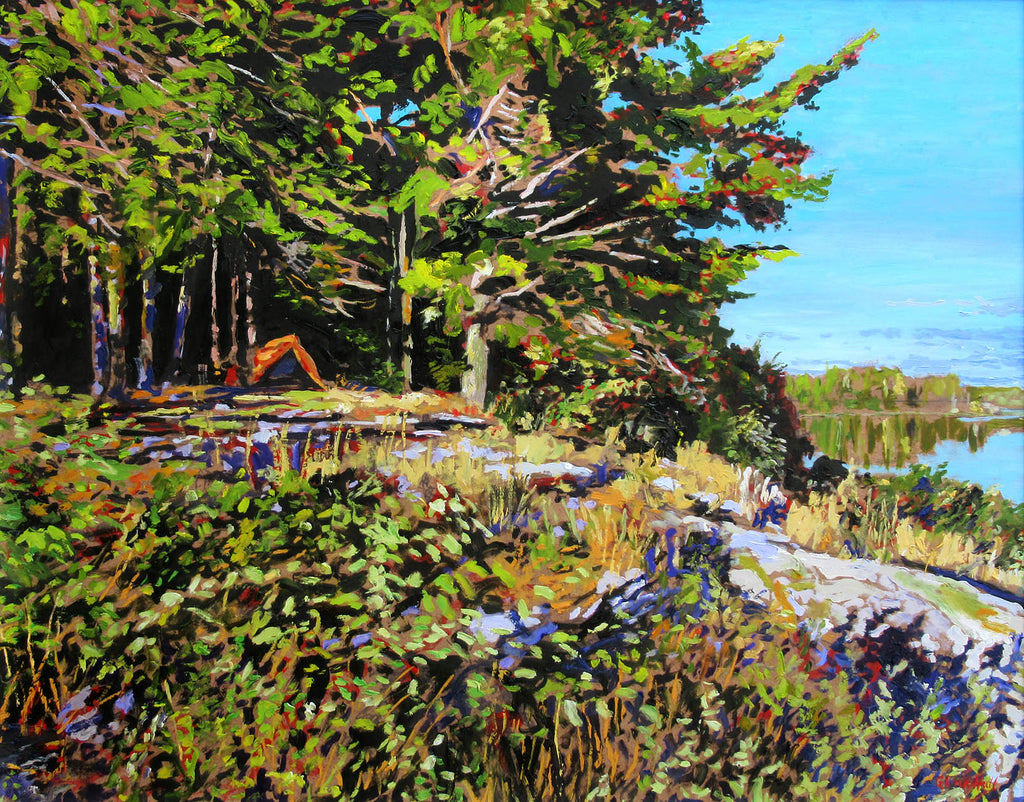 Glenn Hall artwork 'Campsite, Kioshkokwi Lake, Algonquin Park' at Gallery78 Fredericton, New Brunswick