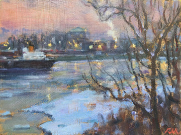 Richard Montpetit artwork 'Reflets sur le fleuve paisible' at Gallery78 Fredericton, New Brunswick