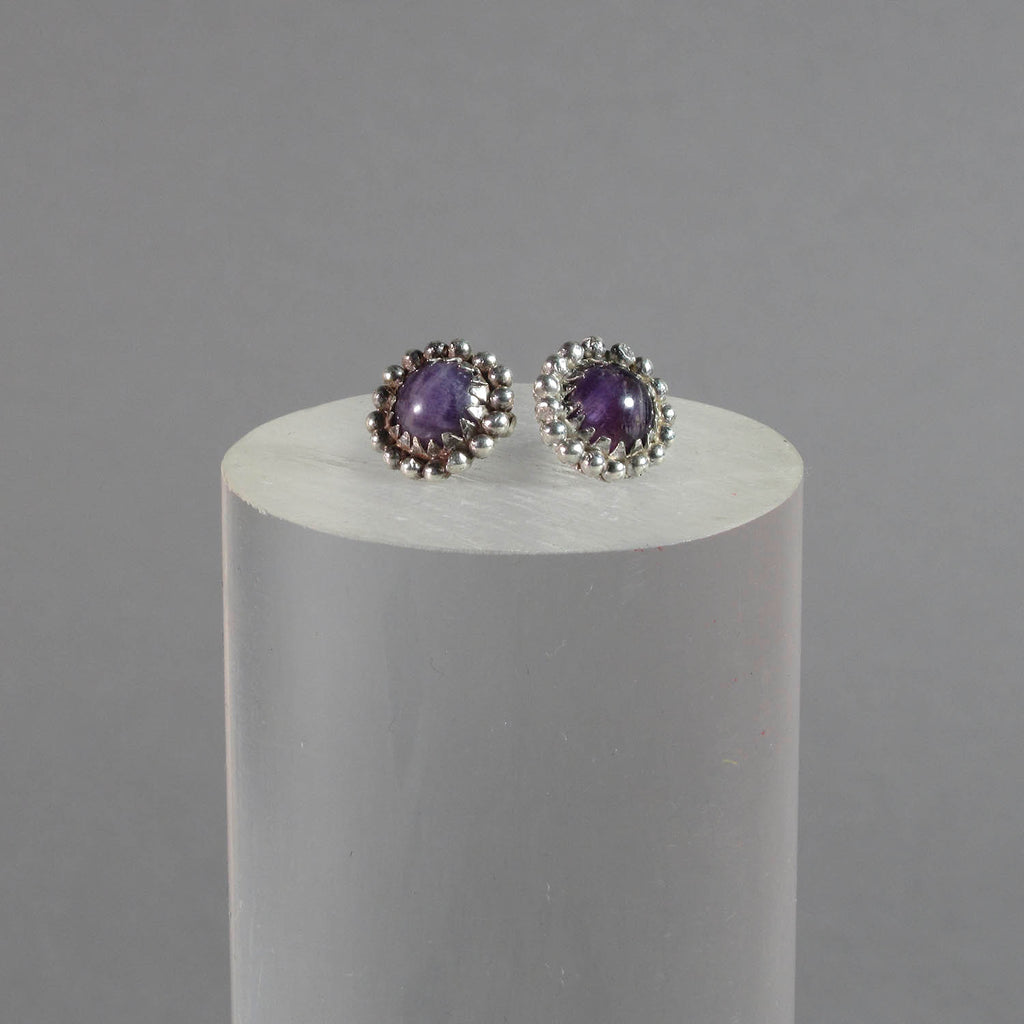 Ann Fillmore artwork 'Amethyst Earrings, Small Round Studs' at Gallery78 Fredericton, New Brunswick