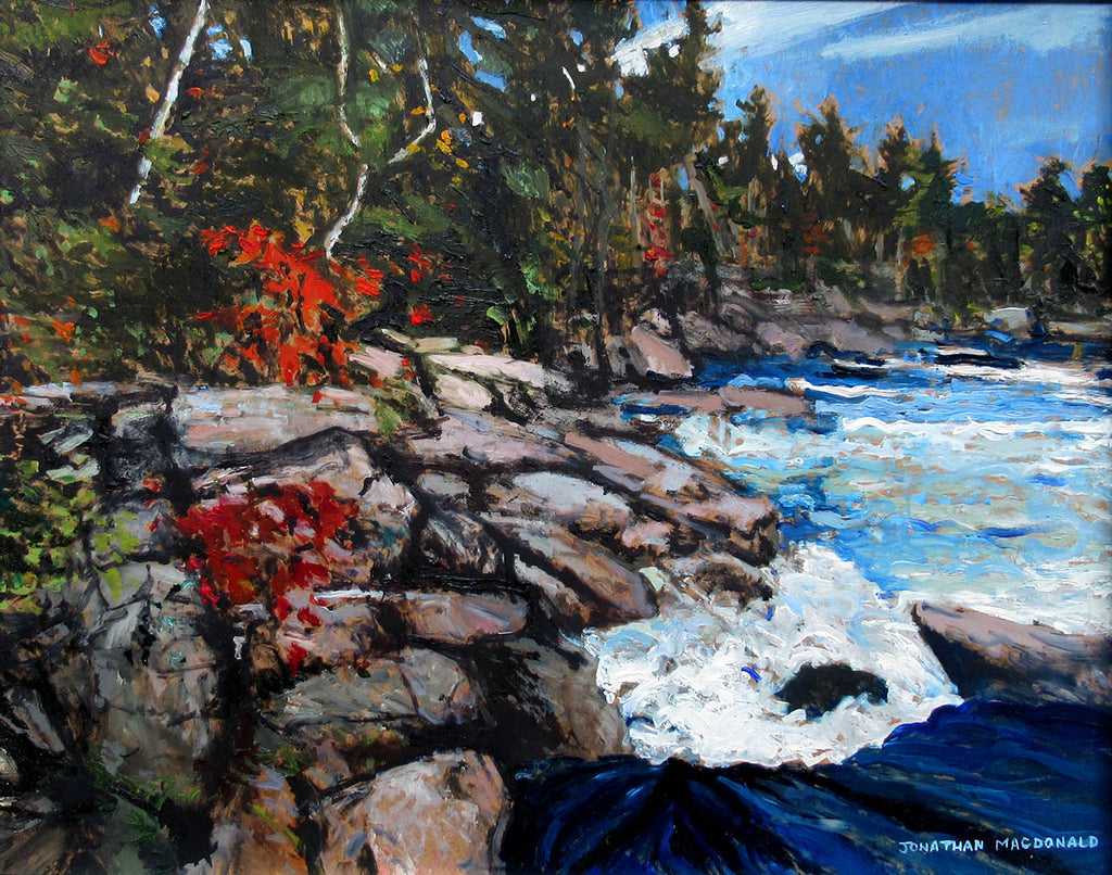 Jonathan MacDonald artwork 'Pabineau Falls in October' at Gallery78 Fredericton, New Brunswick